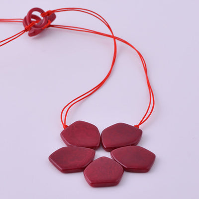 Pentaflor Necklace in Red
